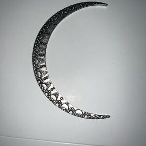 Vintage Viking Silver Crescent Moon Hair Clip